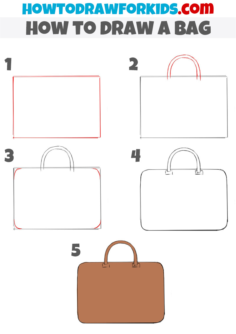 how to draw a bag
