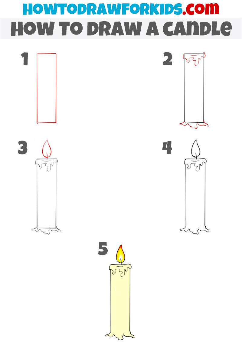 how to draw a candle
