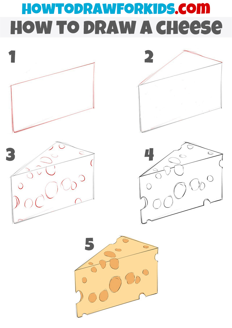 How to Draw a Cheese for Kids Easy Drawing Tutorial