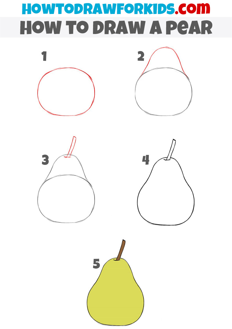 pear drawing for kids