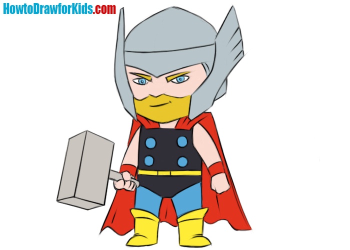 How to Draw Thor for Kids Easy Drawing Tutorial Step By Step