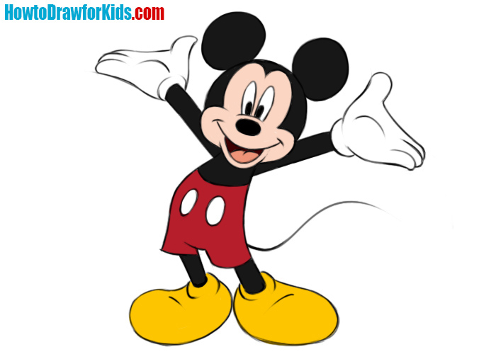 Cute Mickey Mouse Drawing - HelloArtsy