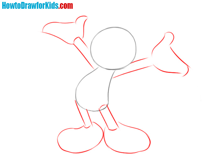 How to draw Mickey Mouse step by step