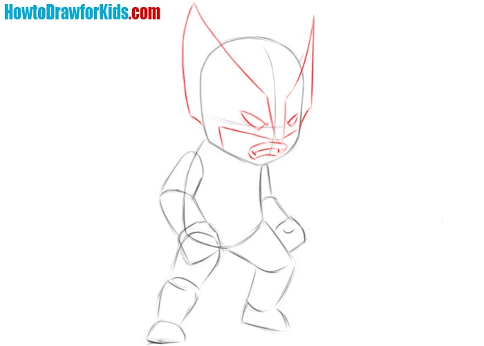 How to draw Wolverine for kids easy