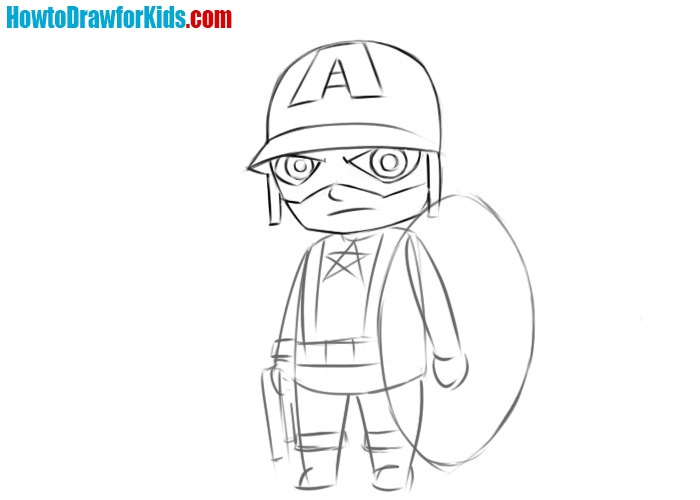 drawing the head of Captain America