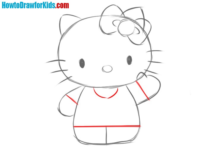 how to draw hello kitty step by step