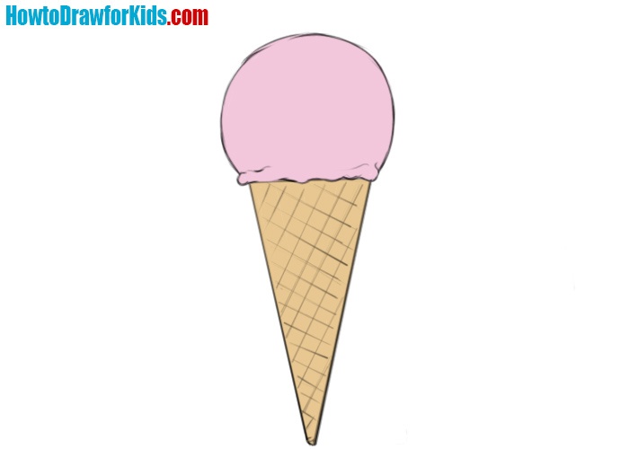 how to draw a ice cream cone