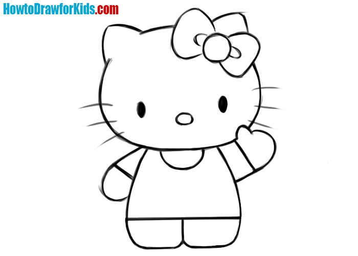 6 Hello Kitty drawing tutorial 1