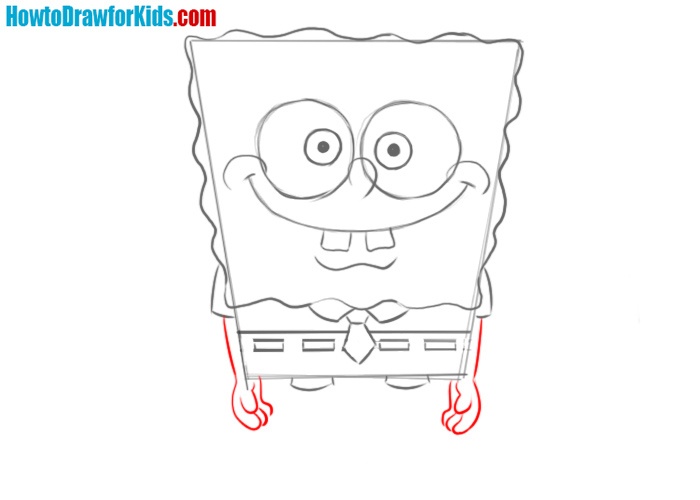 How to draw Spongebob Squarepants for children