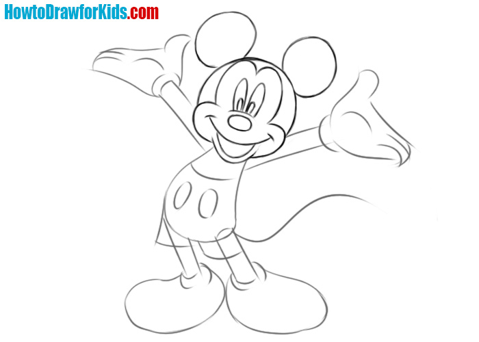 How to draw Mickey Mouse. Cute drawing easy step by step. - YouTube