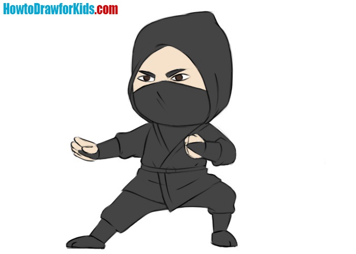 How to draw a ninja for kids