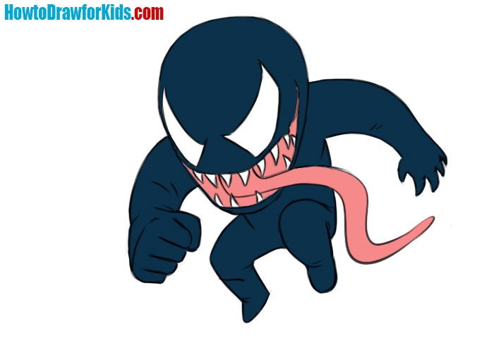 Full Body Venom Drawing, HD Png Download - kindpng