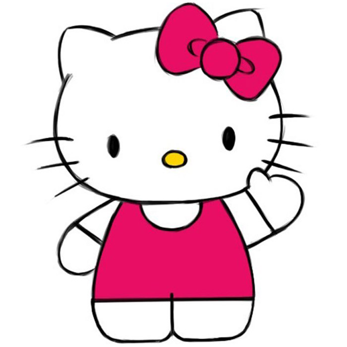 Hello kitty drawing step by step - Best drawing for kids