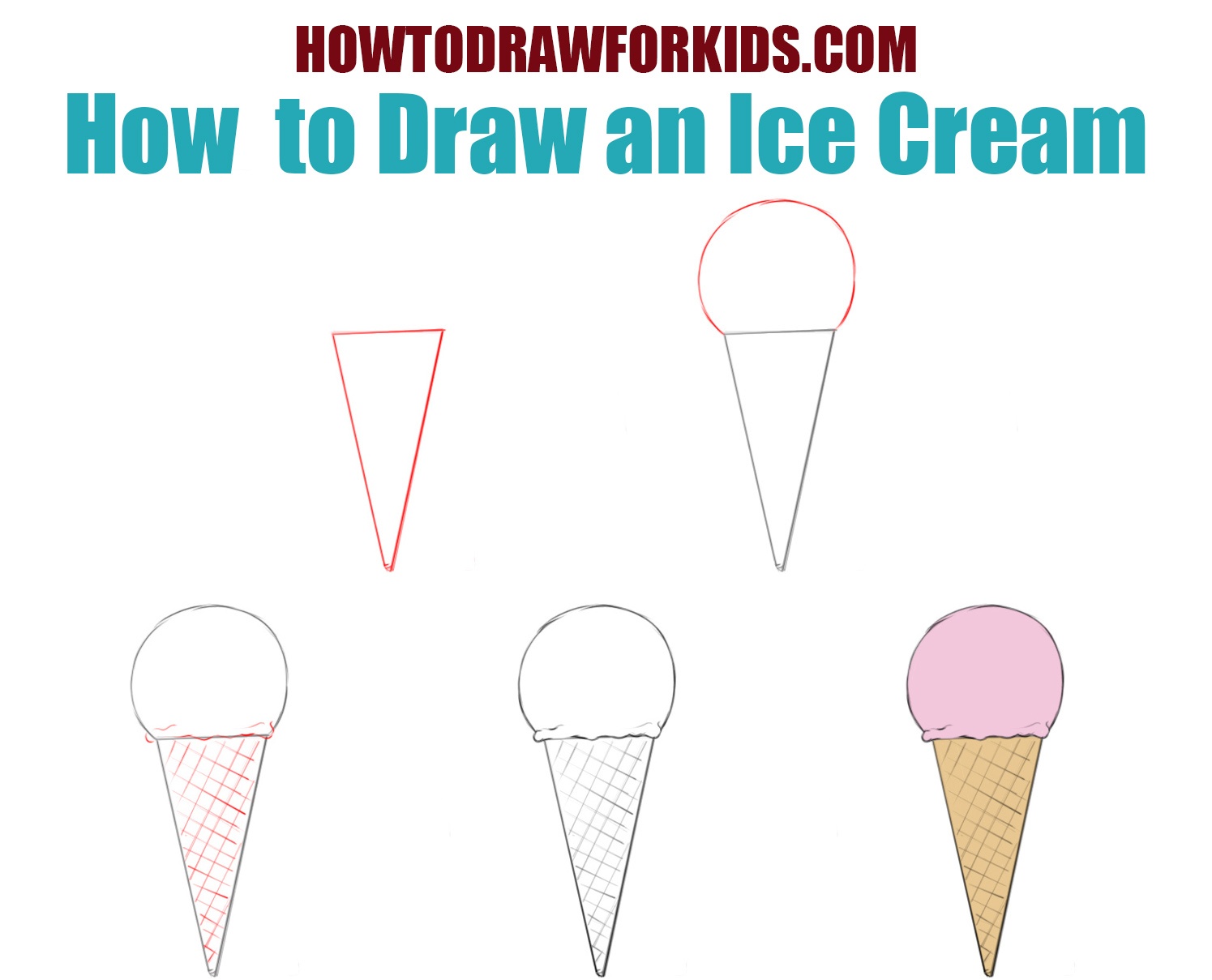 How to Draw Ice Cream for Beginners - Simple Drawing Tutorial For Kids