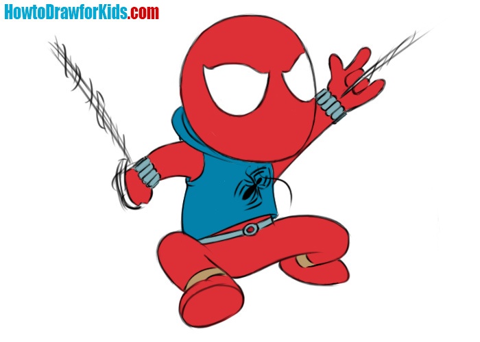 Easy Spiderman Drawing For Kids, Kids Drawing Tutorial, by Drawing For  Kids