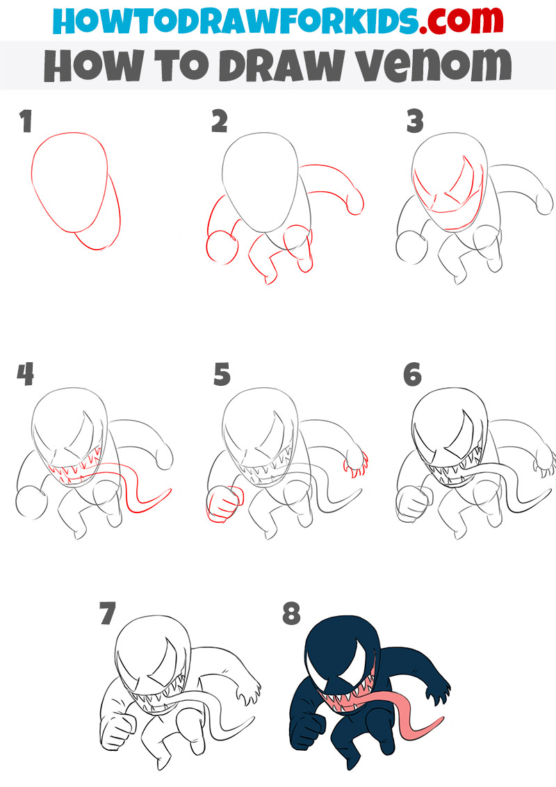 How to Draw Venom (Step by Step Pictures) | How to draw venom, Drawings,  Draw