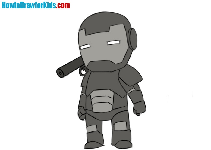 How to draw War Machine for kids
