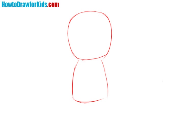 Draw the head and body outlines