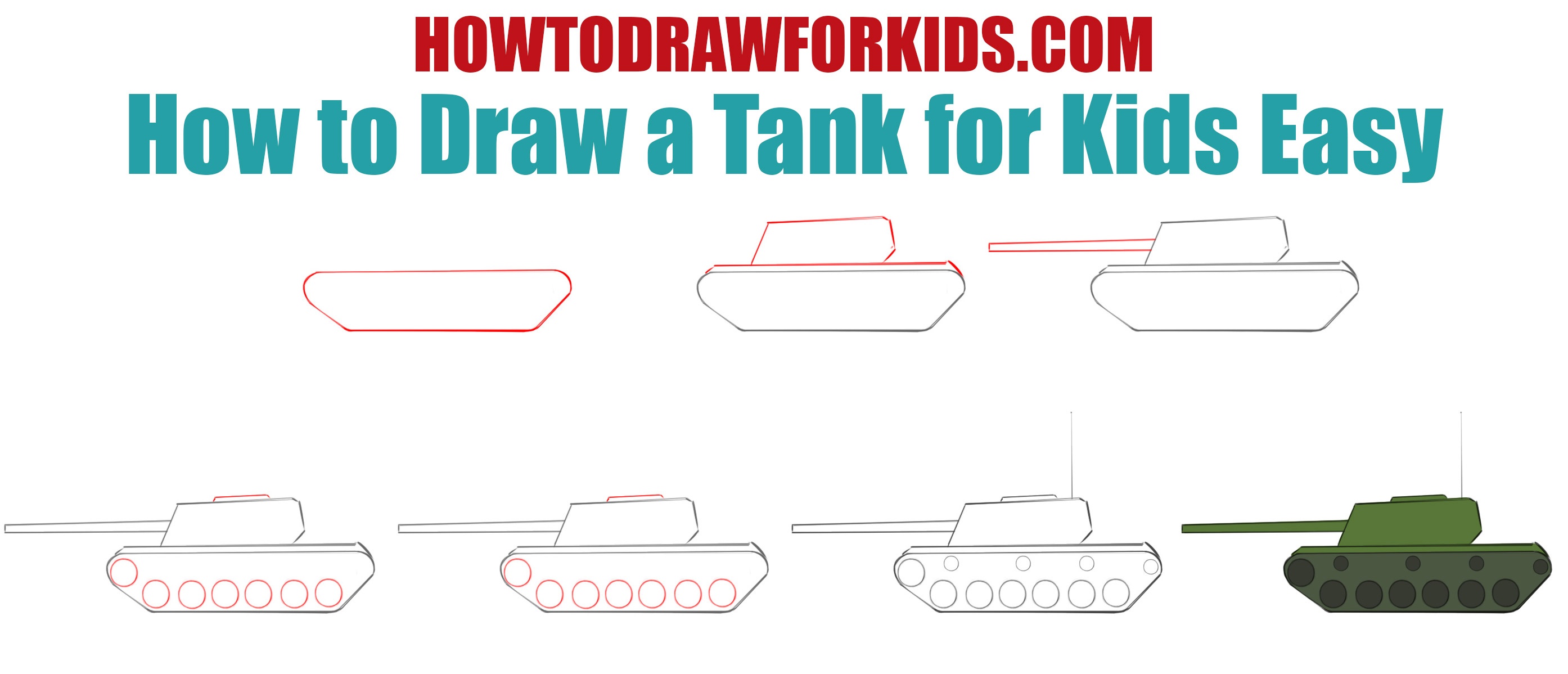 How to Draw a Tank Easy for Kids