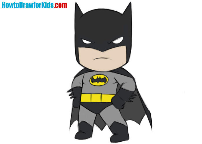 How to draw Batman for kids