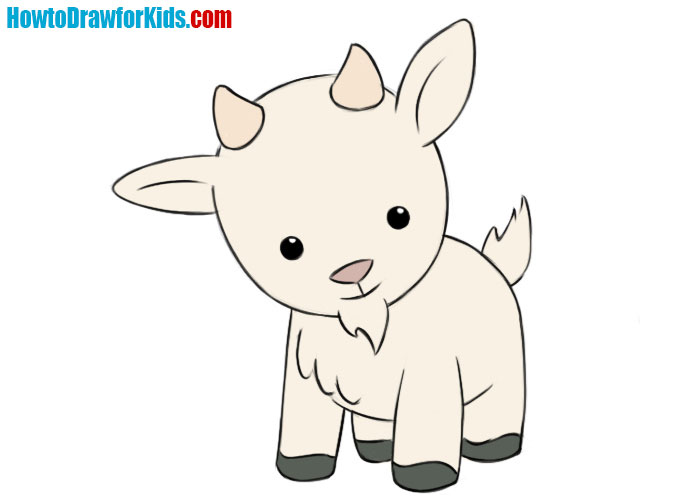 how to draw a Goat for kids