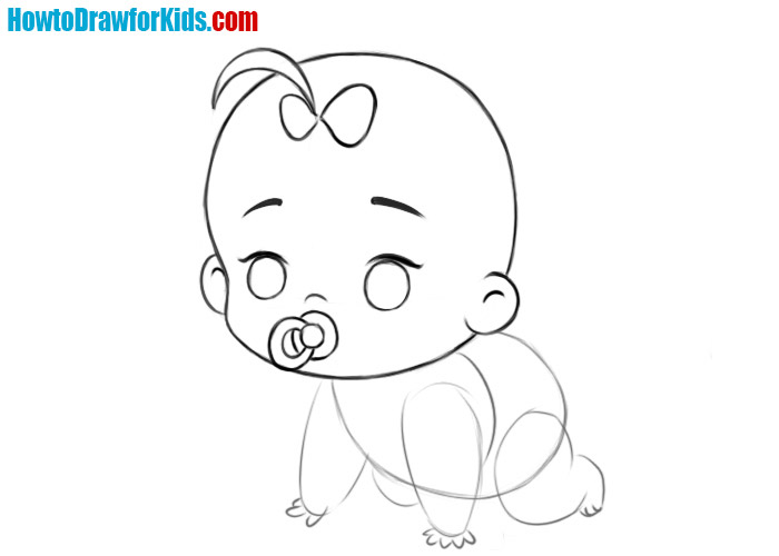 Easy Baby drawing sketch, New born baby drawing step by step