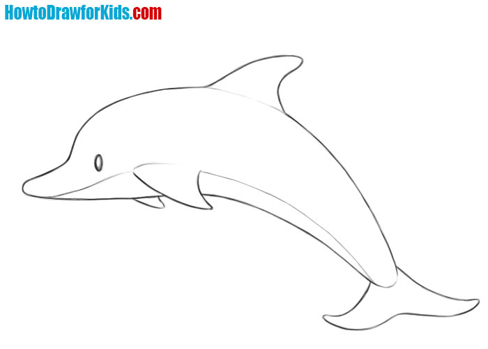 how to draw a dolphin easy