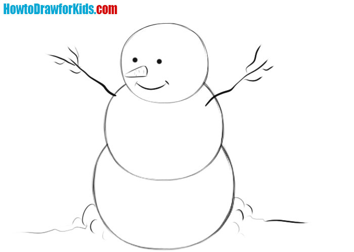 Snowman drawing tutorial