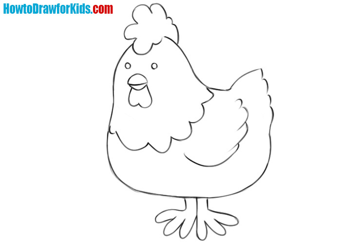 how to draw a chicken easy