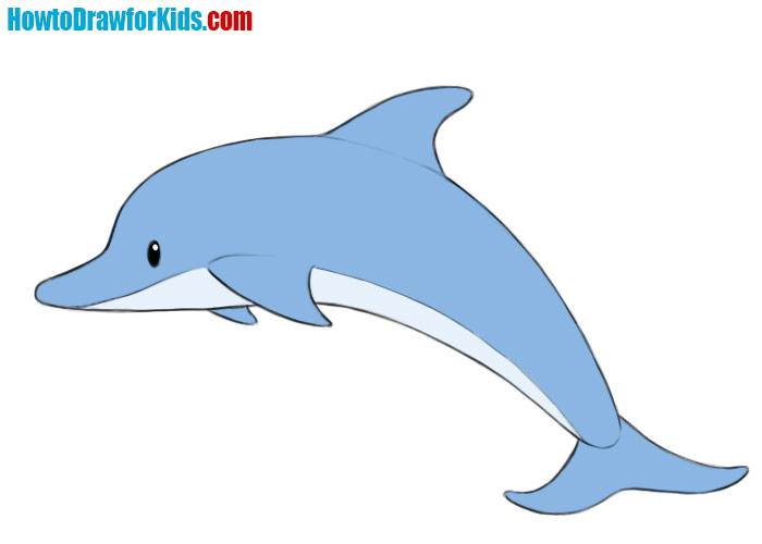 how to draw a dolphin for kids