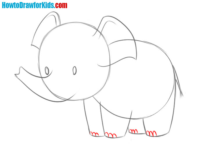 learn how to draw an elephant easy