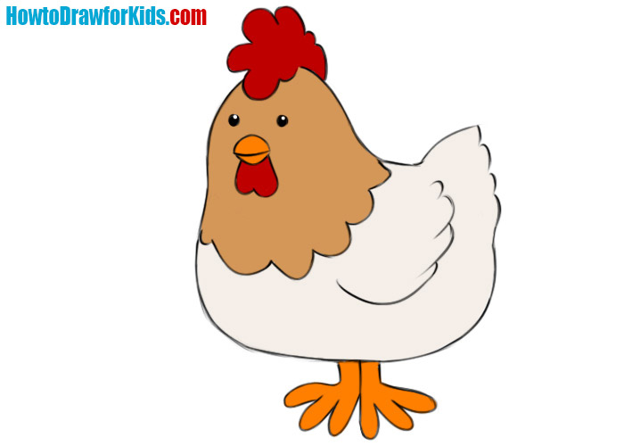 How to draw a Chicken for kids