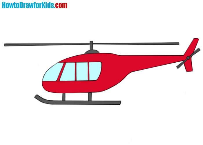 how to draw a Helicopter for kids