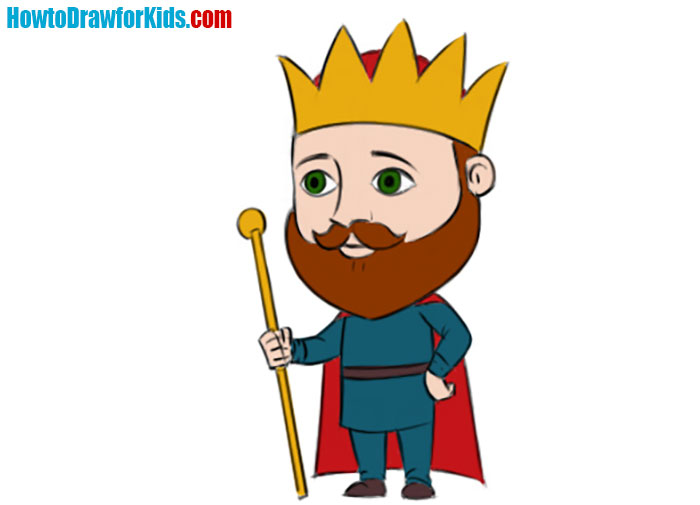 how to draw a King for kids