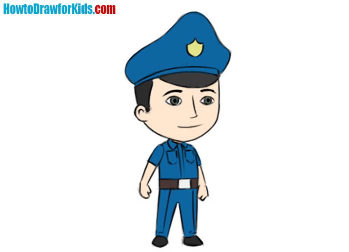 How to Draw Police Officer Easy Drawing Tutorial For kids