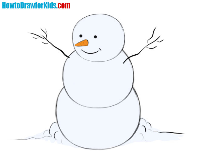 how to draw a Snowman