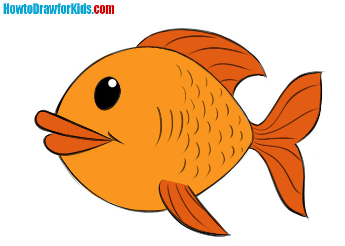 how to draw a Fish for kids