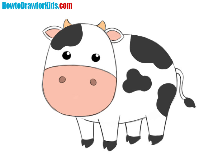 How to draw a Cow easy way  Cow drawing step by stepcartoon Cow drawing  for beginners  YouTube