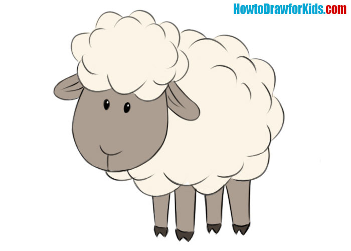 how to draw a sheep for kids