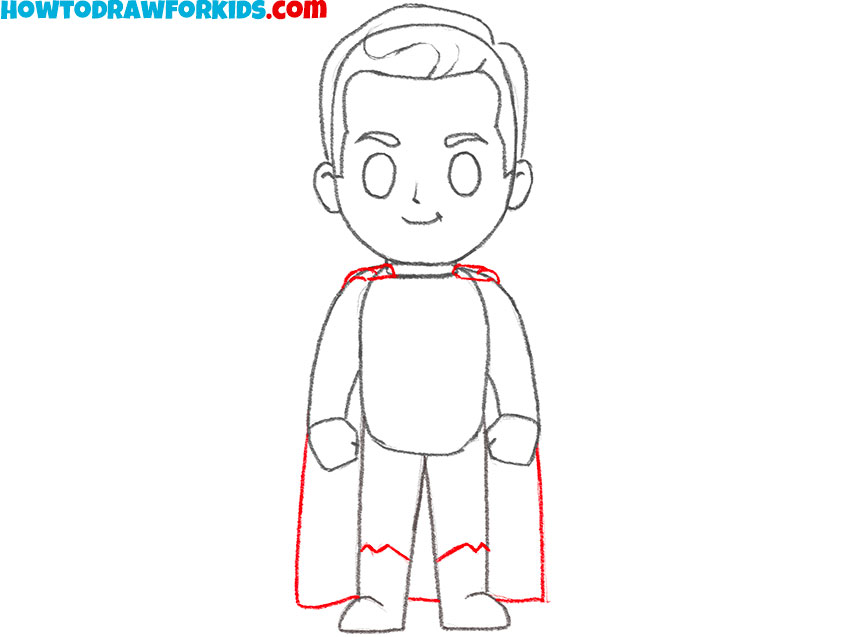 Draw Superman's iconic сape