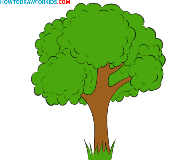 Easy How To Draw A Tree Tutorial Video And Tree Coloring Page Art | My ...