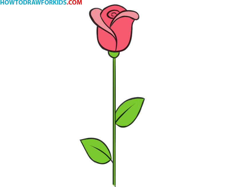 How to Draw a Rose Very Easy - Drawing Tutorial For kids