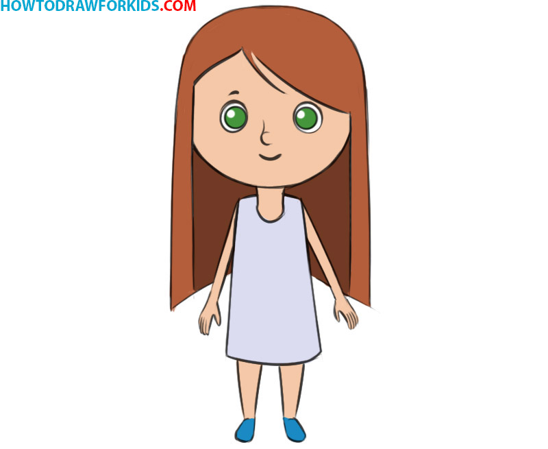 How to Draw a Cute Girl Easy Step by Step for Kids and Beginners 