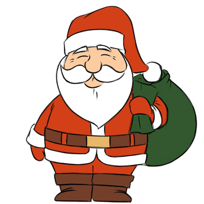 How to draw Santa Claus for kids