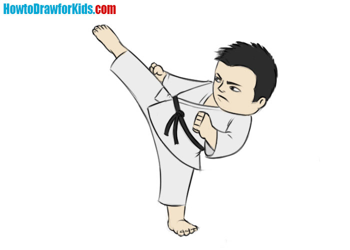How to Draw a Karate Fighter