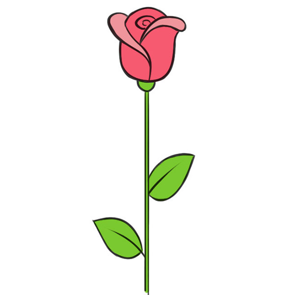 How To Draw A Rose Very Easy Drawing Tutorial For Kids