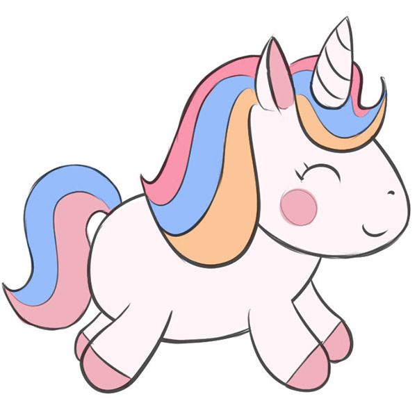 cartoon unicorn drawing