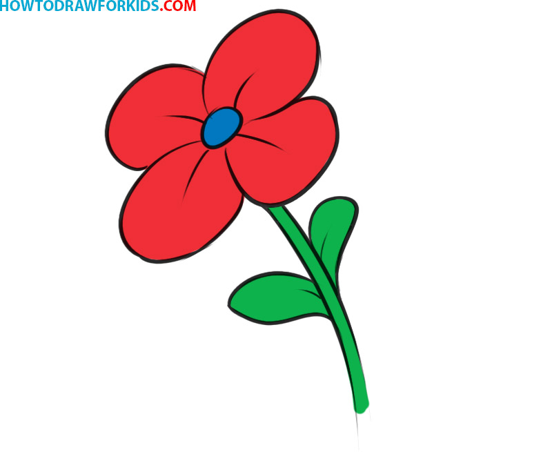 how to draw easy flowers step by step for kids