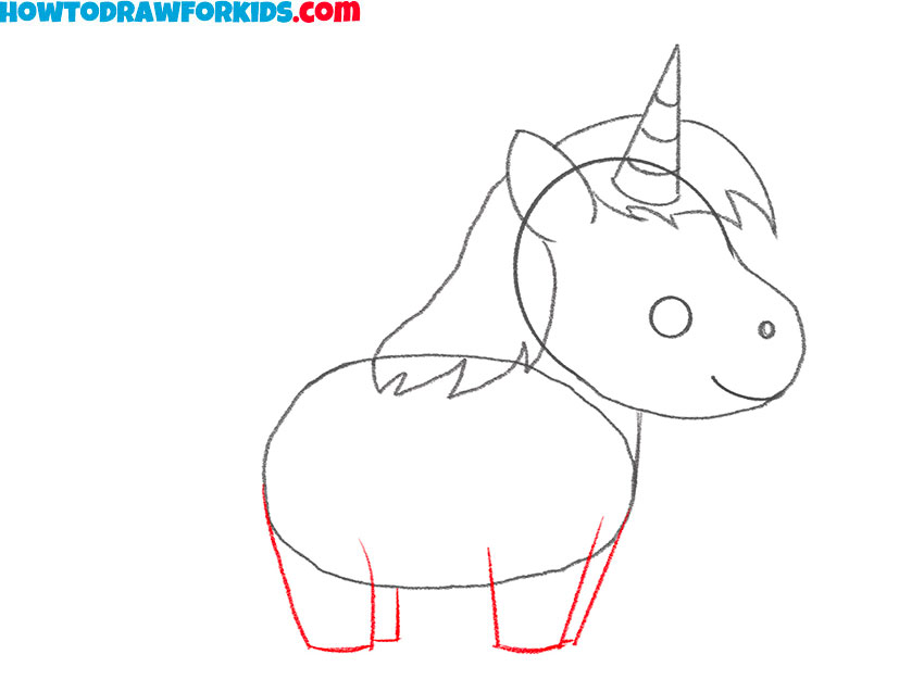 Illustrate the legs of the unicorn