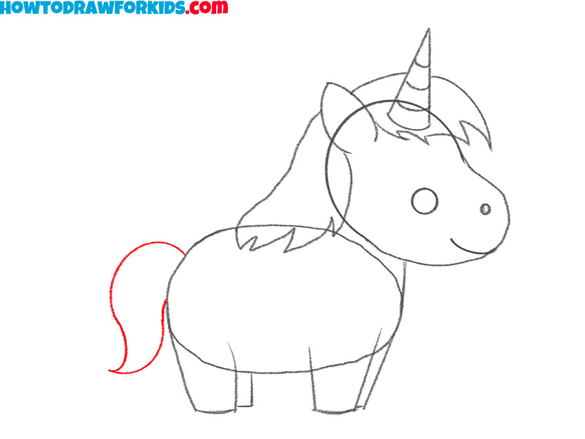 Draw the unicorn’s tail